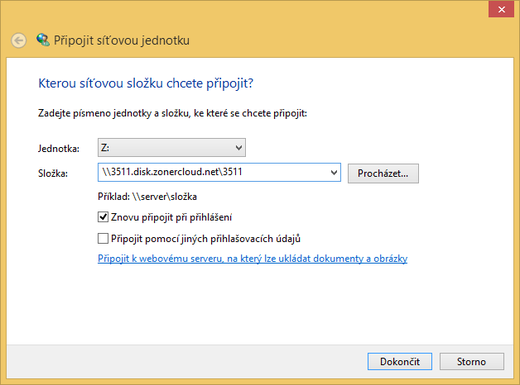 Připojení Windows 8