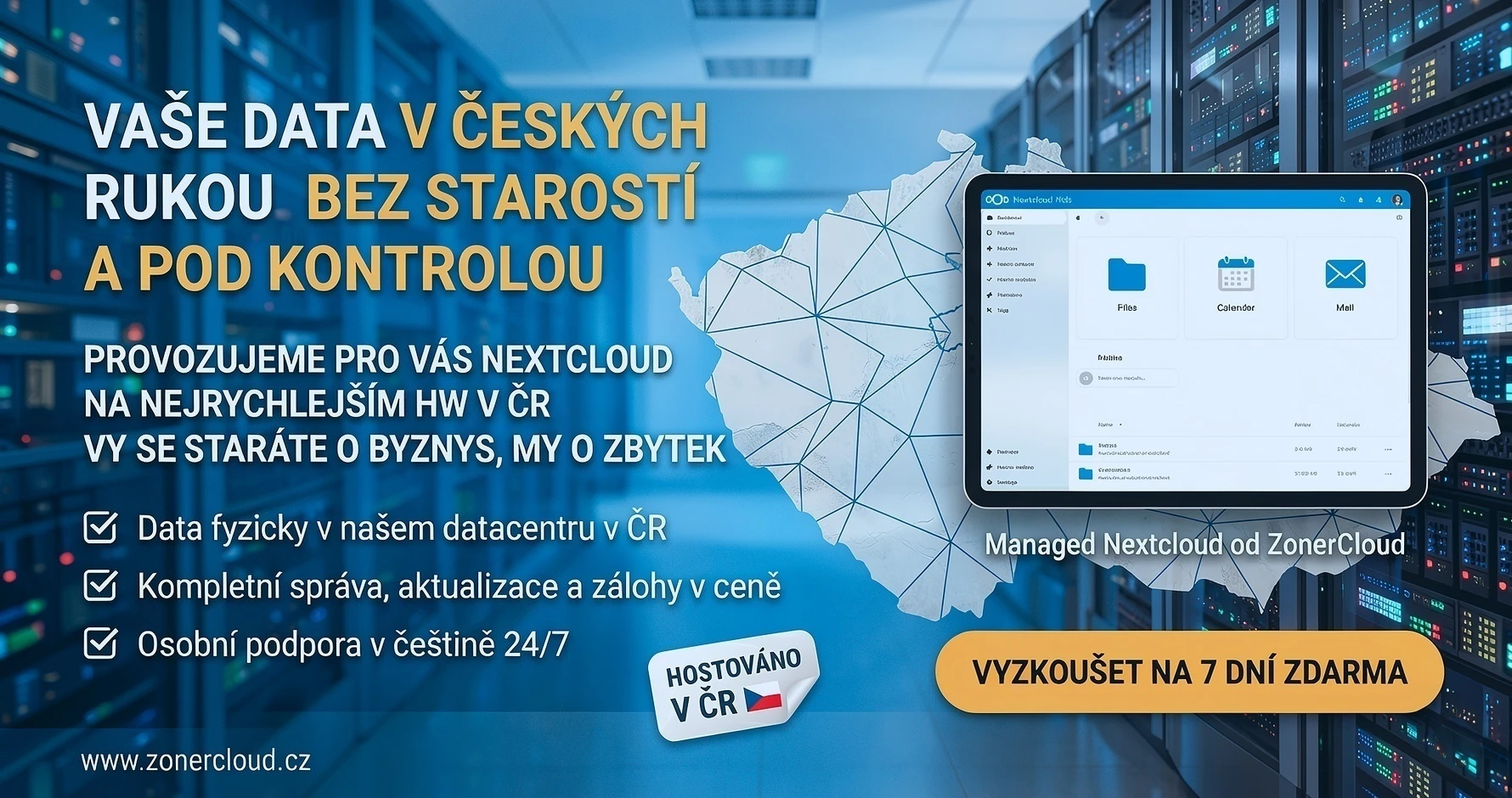 Vyskúšajte Nextcloud server od ZonerCloudu