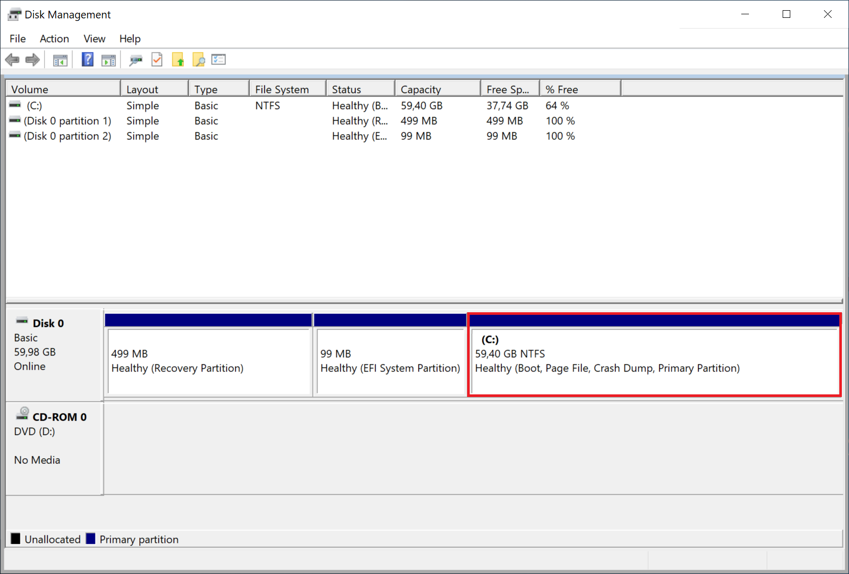 Rozšíření disku na Windows serveru